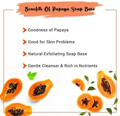 Papaya Milk Melt and Pour Soap 1kg | Natural Glycerin Base for DIY Soap Making | Moisturizing & Skin-Friendly Handmade Soap Base | Easy Melt Formula 2