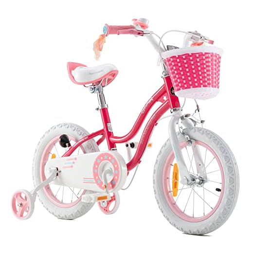RoyalBaby flicka barncykel Stargirl cykel med ryggstöd stödhjul cykel barncykel 12 tum rosa