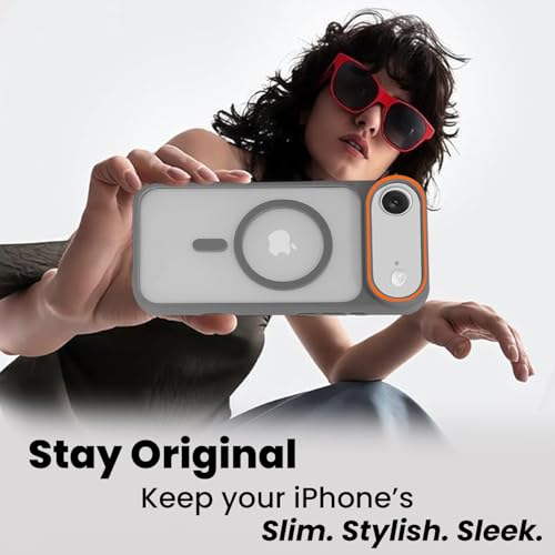 Image of AIBEX Magnetic Compatible Shockproof Case for iPhone 17 Air - Slim Protective Back Cover with Camera Lens Protection, Strong Magnetic Support, Anti-Slip Grip, Military Grade Drop Protection (Grey)