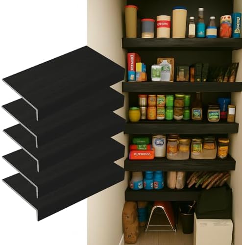 5 Pack Waterproof PVC Wire Shelf Covers - Wood-Look Design for Pantry, Closet & Kitchen - Easy No-Tool Installation, Durable & Stylish Organization Solution