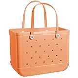BOGG BAG Original X Large Waterproof Washable Tip Proof Durable Open Tote Bag for the Beach Boat Pool Sports 19x15x9.5 - Lightweight Cute Tote Bag - Durable Rubber Bags For Women - Patented Design
