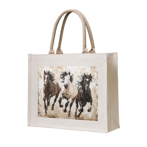 Sac de plage chevaux grand sac de voyage et courses pour femme