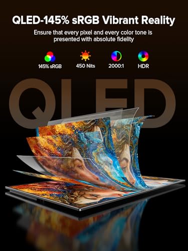 Image of UPERFECT QLED 24 inch 144Hz Portable Monitor 1080P 145% sRGB 450Nits w /Stand & VESA, HDMI USB-C FHD Travel Monitor for Laptop /Gaming Devices /Phone /Mini PC, External Second Screen for Gaming & Work