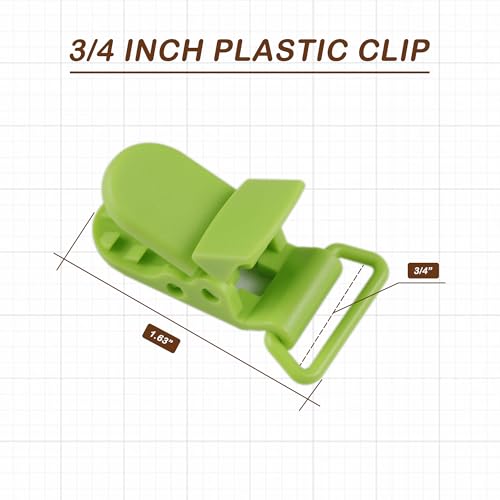 Image of 10-Pack Pacifier Clip Replacement Ends - BPA-Free Plastic Fasteners for DIY Baby Crafts, Sewing Bibs & Blankets Straps (3 /4 Inch, Fruit Green)