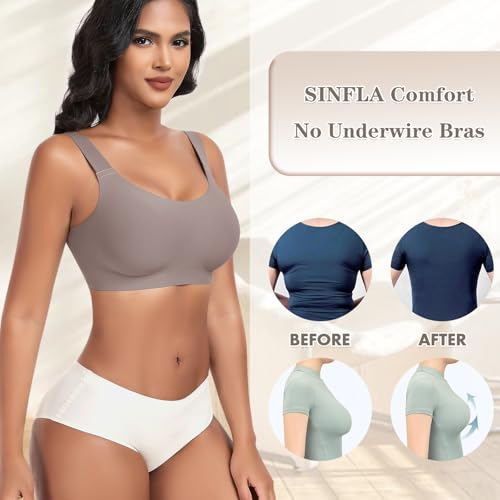 Image of Wireless Bras for Women No Underwire Seamless Full Coverage Comfortable Everyday Bra with Medium Support