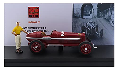  ALFA ROMEO P3 TIPO B N 2 WINNER COPPA CITTA DI BERGAMO 1935 TAZIO NUVOLARI RED