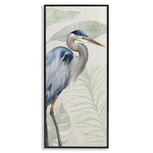 Heron Portrait Over Palms, 13 x 30 Inch Framed Giclée Print
