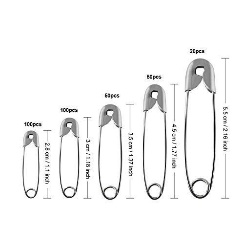 Safety Pins, Assorted Safety Pins, Quality Safety Pins Set, 320 Pack Assorted Sizes Safety Pins, Small Safety Pins, Large Safety Pins, Safety Pins Heavy Duty, Durable Safety Pins for Clothes Crafting - Thumbnail 5