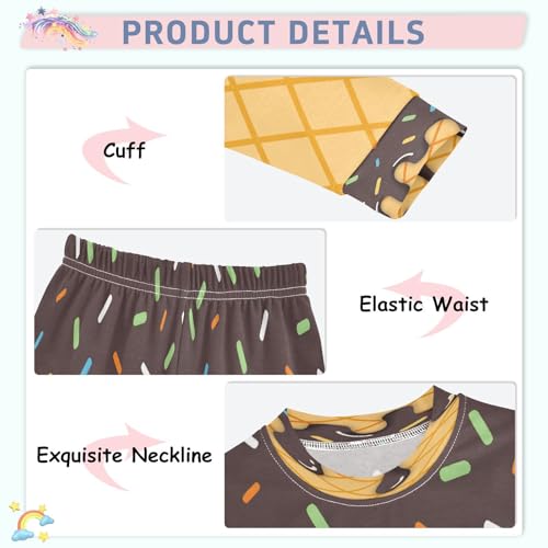 ALAZA Chocolate Ice Cream Stylish 2 Piece Pajama Set Long Sleeve Top and Pants Sleepwear Unisex4