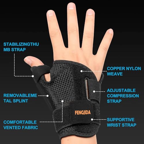 Fengjida VW-HWPZ-7VV0 Thumb Brace - Carpal Tunnel Wrist Brace Relief And Tendinitis Arthritis Sprained thumb #2