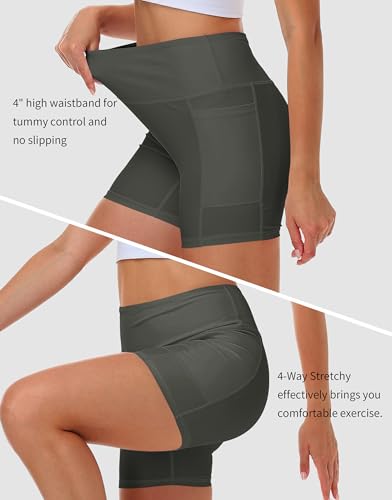 Image of AOBUTE Womens 9 inch /10 inch /11 inch Long Swim Board Shorts High Waisted UPF 50+ Biker Shorts with Pockets