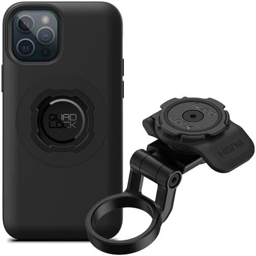 Quad Lock Stem Cap Mount (Adjustable) Bike Kit with iPhone 12/12 Pro MAG Phone Case