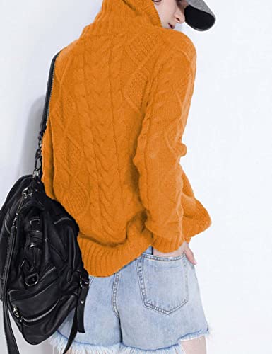 Image of Wool Sweaters Women's Turtleneck Pullover Female Loose Long Sleeve Tops Winter Thick Knitted Jumper