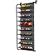 TZAMLI Zapatero de 10 niveles sobre la puerta, organizador de zapatos, gancho de metal fuerte para Closet Pantry (negro, 56 x 21 x 151 cm)