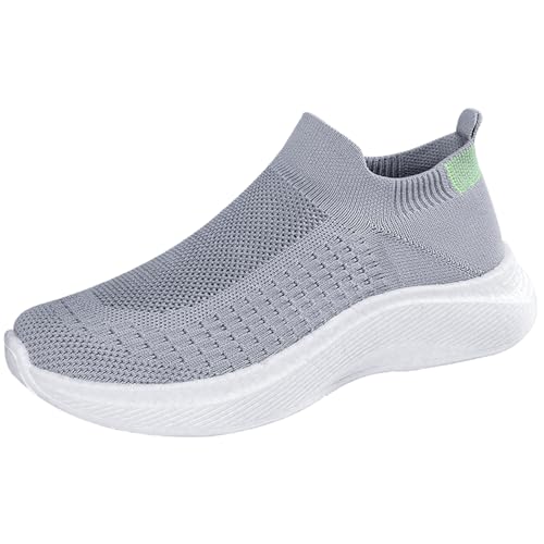 SJJH Zapatillas de deporte unisex transpirables de malla – Zapatos de calcetines de moda para parejas, perfectos para el deporte y la vida diaria, zapatos cómodos para el tiempo libre, gris, 40 EU
