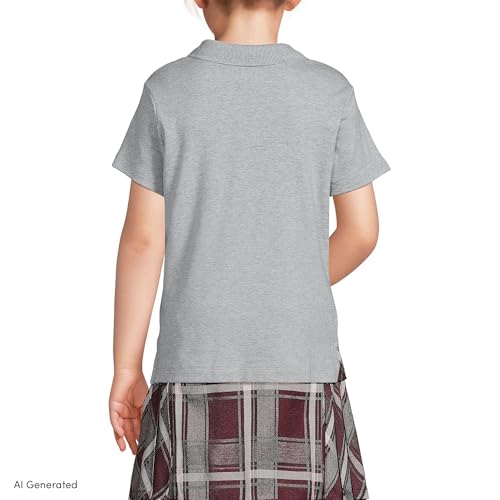 Image of Lands' End School Uniform Girls Short Sleeve Feminine Fit Interlock Polo Shirt