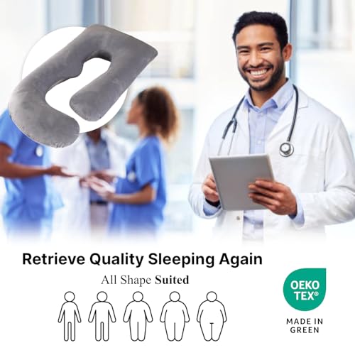Image of ALLOPERA Pregnancy Pillow, Full Body Maternity Pillow 57 inch, with Removable Washable Cover - Sleep Support for Legs, Back, Neck, Shoulder, HIPS, Belly for Pregnent Women, Velvet Cover(Grey)