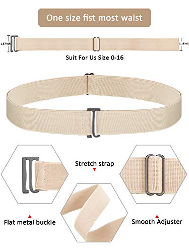 Image of SATINIOR 2 /3 /4 Pack Women Elastic Stretch Belt Invisible Sweater Shirt Tuck Band with Flat Buckle for Jeans Pants