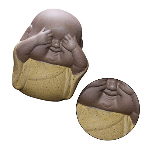 CLISPEED Mini Estátua de Buda de Cerâmica Monge Chá Pet Estatueta de Buda Em Miniatura Estatuetas de