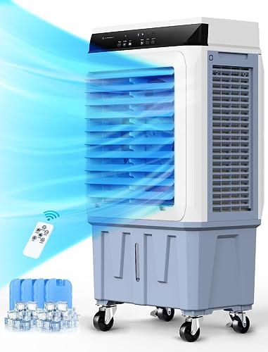 Air Choice Evaporative Air Cooler, 3-in-1 Swamp Cooler 2000CFM with 12H Timer, Remote Control, 4 Ice Packs & 7.9 Gal Water Tank, Humidifying, 3 Wind Speeds, Evaporative Cooler for Outdoor Indoor Use