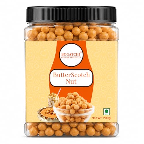Image of BOGATCHI Crispy & Crunchy Butterscotch Chips (8mm) for Baking & Desserts | Premium Butterscotch Nuts Candy for Cakes, Ice Creams, Shakes, Muffins, Cookies & Chocolates | Gluten Free | 200g