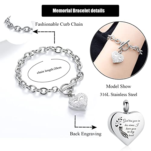 zeqingjw Infinity Heart Cremation Bracelet for Ashes - Stainless Steel Urn Bangles for Pet/Human Ashes - Memorial Keepsake Ash Jewelry2