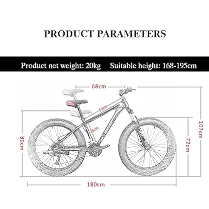 24/26 * 4,0 Zoll Dickes Rad Herren-Mountainbikes, Erwachsenen-Mountainbike mit fetten Reifen, 27/30-Gang-Fahrrad, Rahmen aus kohlenstoffreichem Stahl, doppeltes Vollfederungs-Doppelscheibenbremsfahr – Bild 3