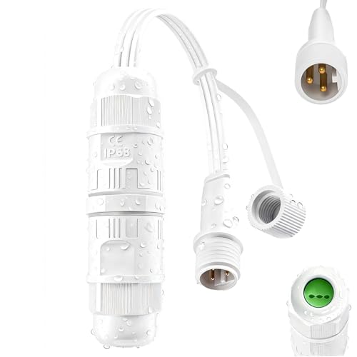 Connecteur de fil étanche pour guirlande lumineuse extérieure permanente compatible Govee 3 broches