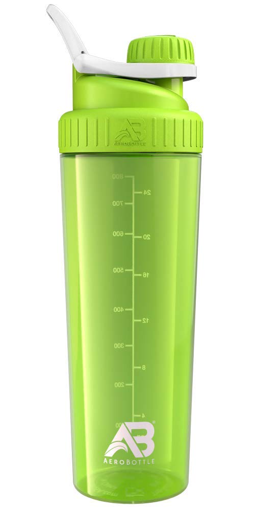 Primus Crystal Shaker Cup Twist Cap Water Bottle, Perfect for Protein Shakes and Pre Workout with Patented Mixing Technology, No Blending Ball or Whisk, 32oz, Peridot Green