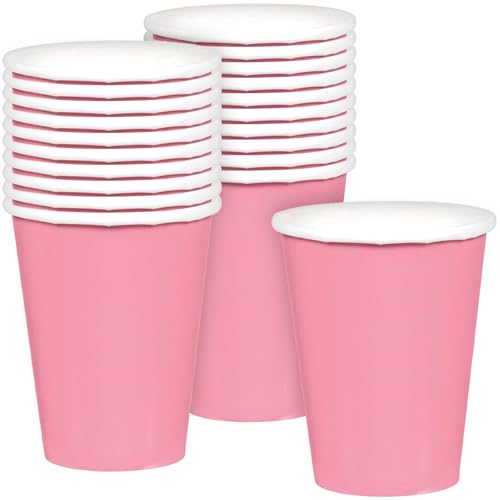 Vibrant New Pink Paper Cups (Pack of 20) - 9 oz. - Perfect for Parties, Gatherings, Picnics & Home Use