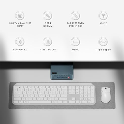 undefined BOSGAME N150 Mini PC E3, Twin Lake N150(Beat N100/N95, up to 3.6GHz), 16GB DDR4 RAM 512 SSD Mini Computers,11 Pro Desktop 4K Dual Display/HDMI/WiFi/BT/LAN for Home/Office の商品画像 1