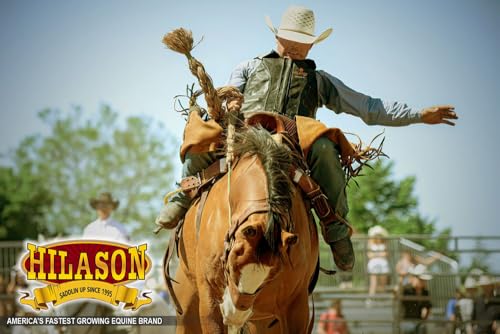 HILASON Colete de segurança de couro para equitação de touro equestre, Branco, G