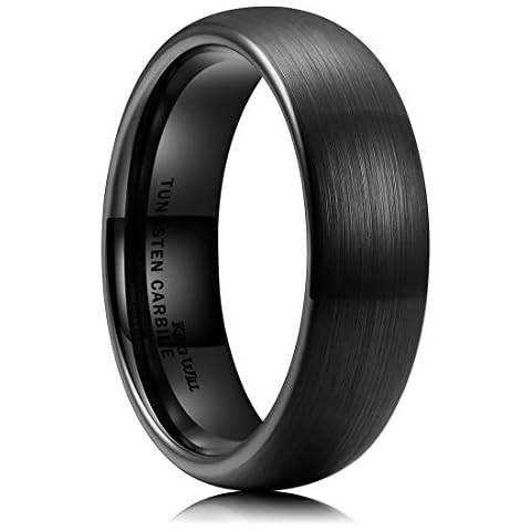 King Will 6mm Black Matte Tungsten Ring Cover