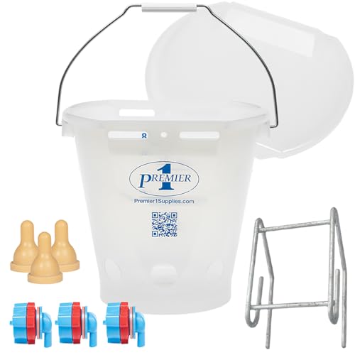 Premier 1 Lamb 'N' Goat Kid Prima Orphan Feeding Bucket (2 Gallon Round - 3 Holes)