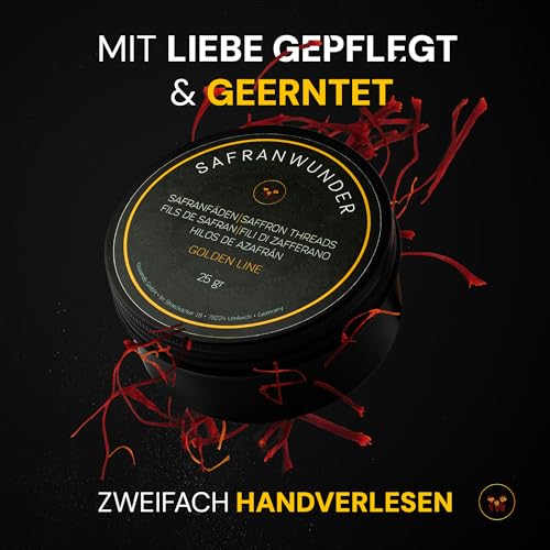 Safran Fäden, 5g Premium Safranfäden der höchsten Qualitätsstufe - Klasse 1 (Super Negin)