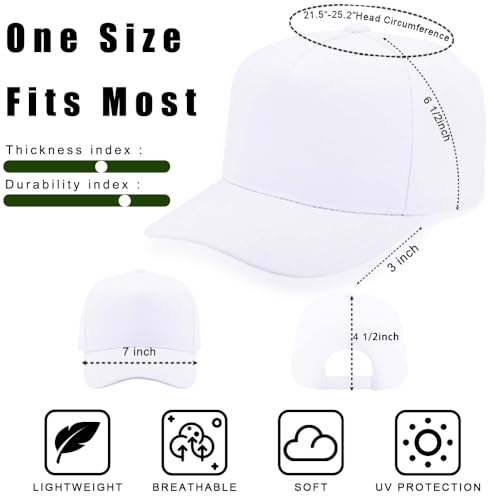 Image of 12 Pack Seamless Baseball Caps Wholesale Bulk - No Center Seam, DIY Friendly, Adjustable Breathable Lightweight for Men Women
