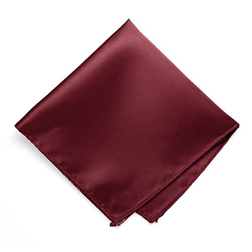 tiemart Solid Color Pocket Square Burgundy