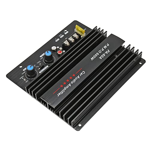 Car Sound Power Amplifier Board, 12V 600W Subwoofer Amp Board, Aluminium Alloy Car Audio Amplifier Board with Dual IC Integrated Chip, for Most Cars