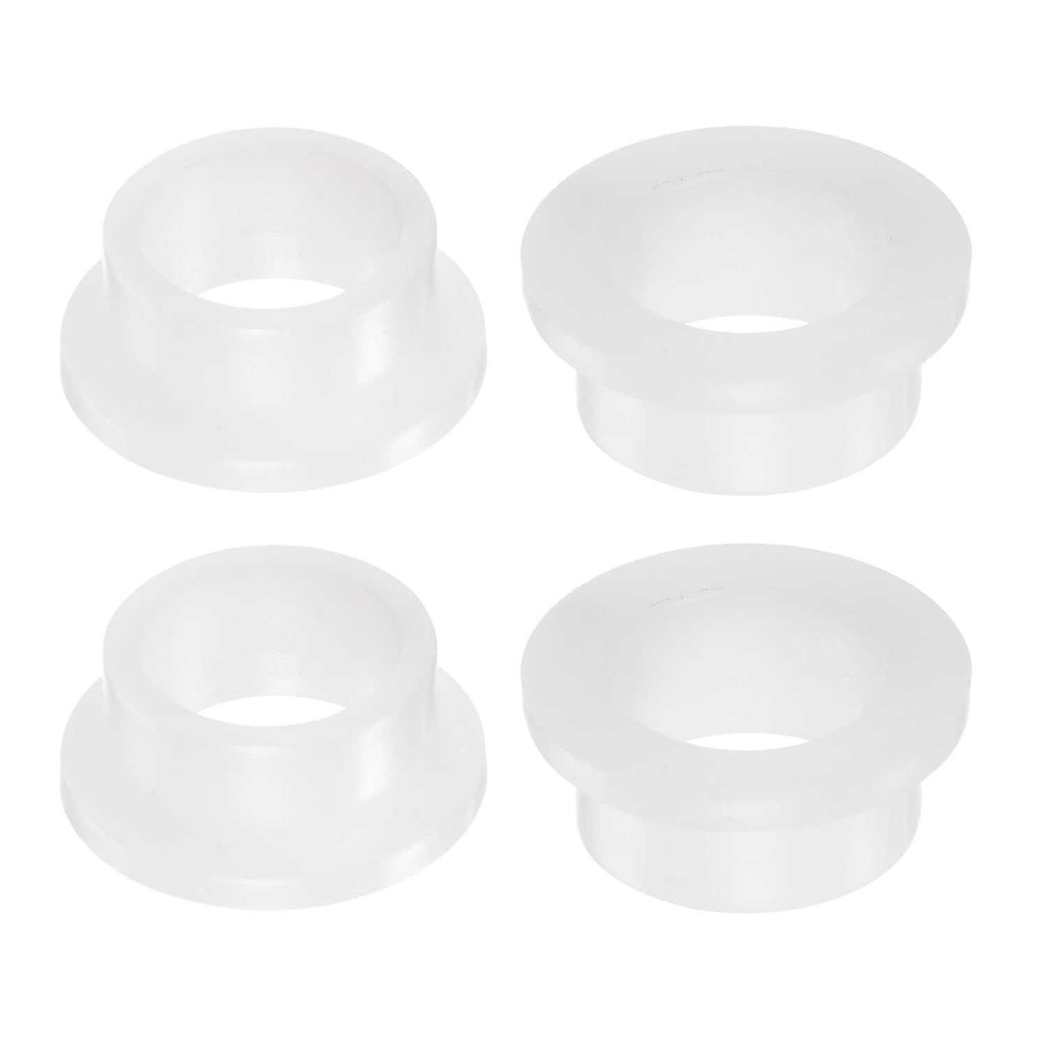 uxcell 4pcs Flanged Sleeve Bearings Plastic Bushings 10mm Bore x 13mm OD x 6.5mm Length Nylon Bushings, White