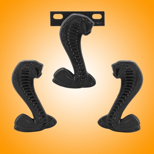 Mustang Cobra Snakes Two-Tone Black Snake Fender & Grille Emblems