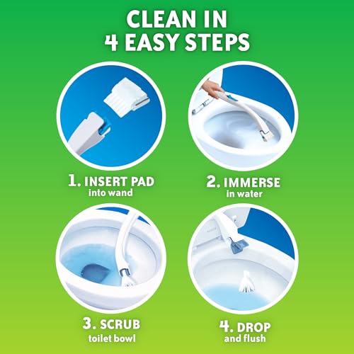 Image of Scrubbing Bubbles Toilet Bowl Wand Cleaner Refills, Fresh Brush Heavy Duty Cleaner Toilet Refill Pads, Removes Limescale & Odors, Citrus Scent, 8 Count (Pack of 1)