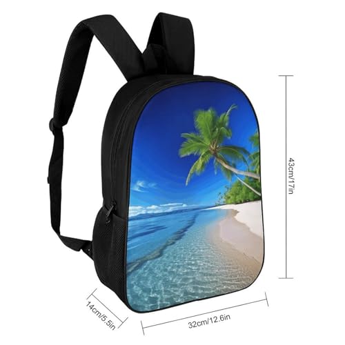 Blue Sea Coconut Tree Backpack for Men Women, Heavy Duty Backpack Large Capacity, Durable Lightweight Travel Daypack2