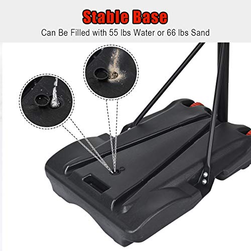 Gymax Basketball Hoop, 5.4Ft-7Ft Adjustable Basketball System With Shatterproof Backboard, Fillable Base, 2 Wheels, All Weather Portable Basketball Goal For Kids Teens Adults, Indoor Outdoor Gym #TOP3