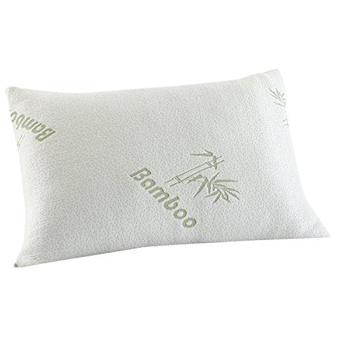 NEW super Luxury Memory FOAM BAMBOO PILLOW, Head and Neck Support ~ Anti-Allergy & Anti Bacterial ORTHOPEDIC PILLOW, standard size pillow with Removable Cover (bamboo pillow pack of 2) Cover