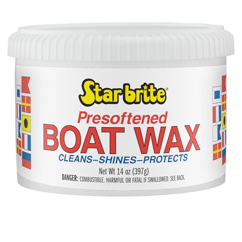 STAR BRITE Presoftened Paste Wax - 14 OZ, High-Gloss Shine, UV Protection, For Fiberglass, Aluminum, Chrome & Painted Surfaces (082314)