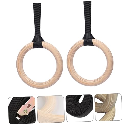 Anillas de Gimnasia Ajustables de Madera Yardwe para Entrenamiento miniatura 2