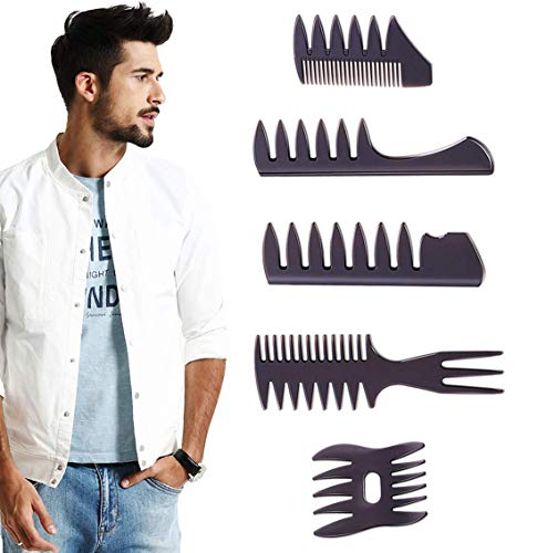 Styling Hair Comb Set Salon Barber Hairstylist Comb 5 Pack Professional Hair Brush Retro Hairdressing Hair Care Style Accessory Double-sided for Men Boy Gentleman - Image 6