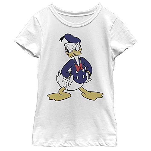 Disney Donald clásico Vintage Camiseta, Blanco, S para Niñas