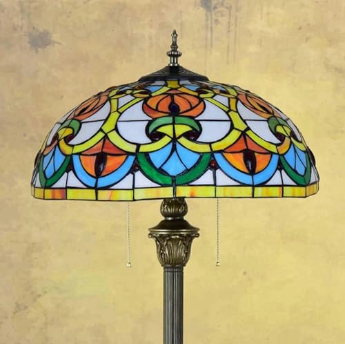 Lámpara de pie elegante de vidrieras retro para un hogar acogedor 6