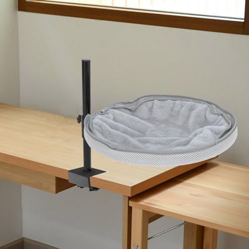 Lit de bureau pour chat COLLBATH hamac gris réglable et pivotant